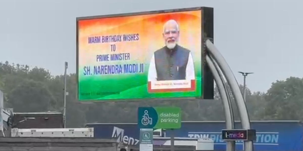NextImg:Drivers left bewildered after billboard wishing Indian Prime Minister Happy Birthday appears at Wiltshire service station