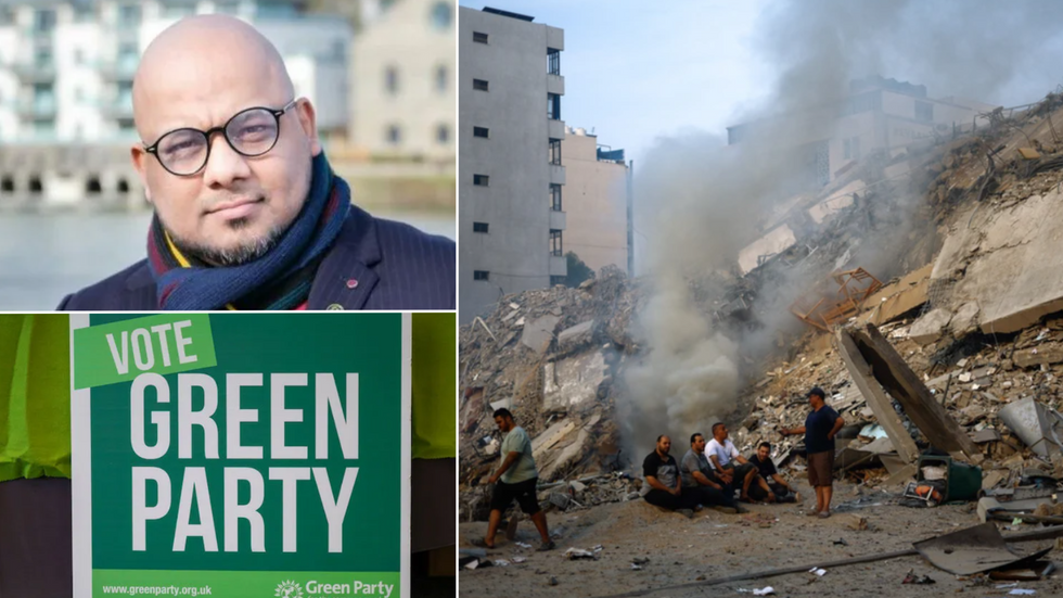 Naseem Talukdar/Green Party sign/Gaza on October 7