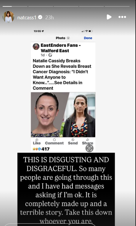 Natalie Cassidy post