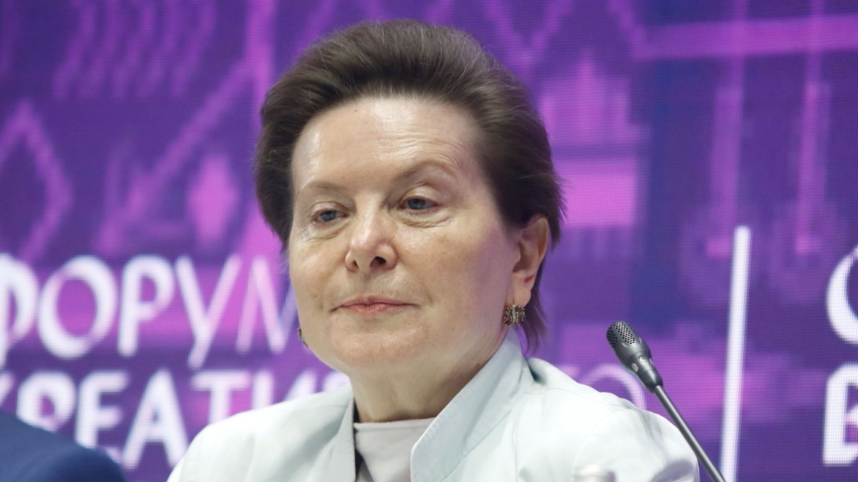 Natalya Komarova, Governor of KhantyMansi Autonomous AreaYugra speaks at a session "Arctic: Territory of Dialogue"