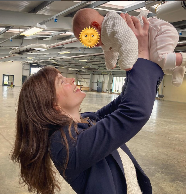 Natasha Raskin Sharp and baby Jean