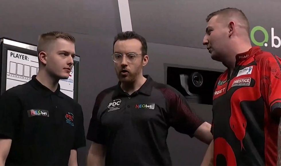 Nathan Aspinall was unhappy with the marker over something