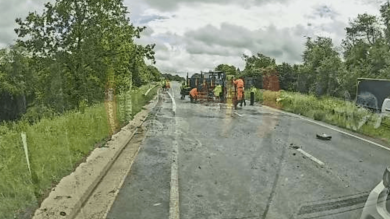 National Highways has been dealing with an accident and a large bitumen spillage on the A417 this afternoon