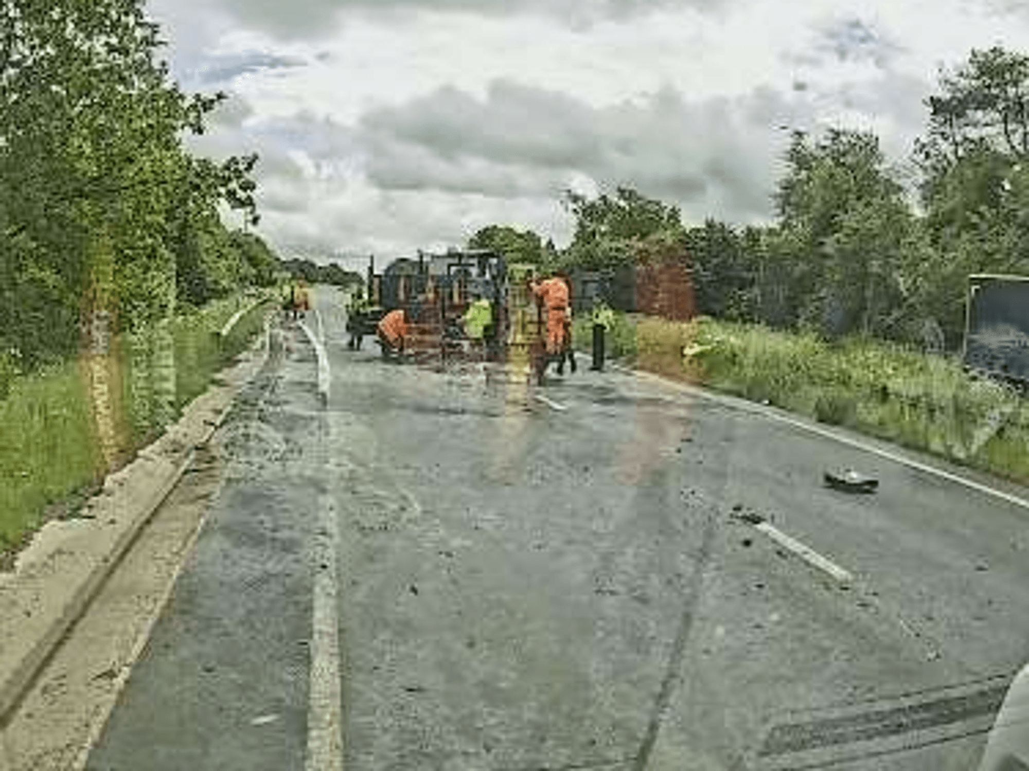 National Highways has been dealing with an accident and a large bitumen spillage on the A417 this afternoon
