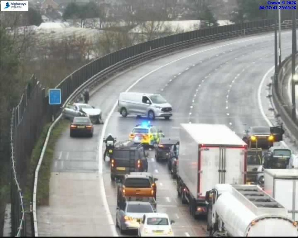 National Highways has confirmed that traffic has been moved past the incident on the M25