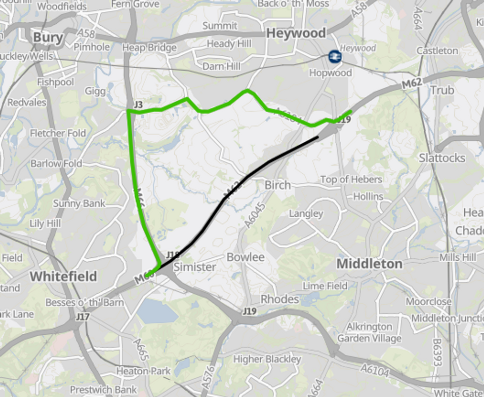 National Highways has outlined a diversion route for drivers on the M62 \u200b