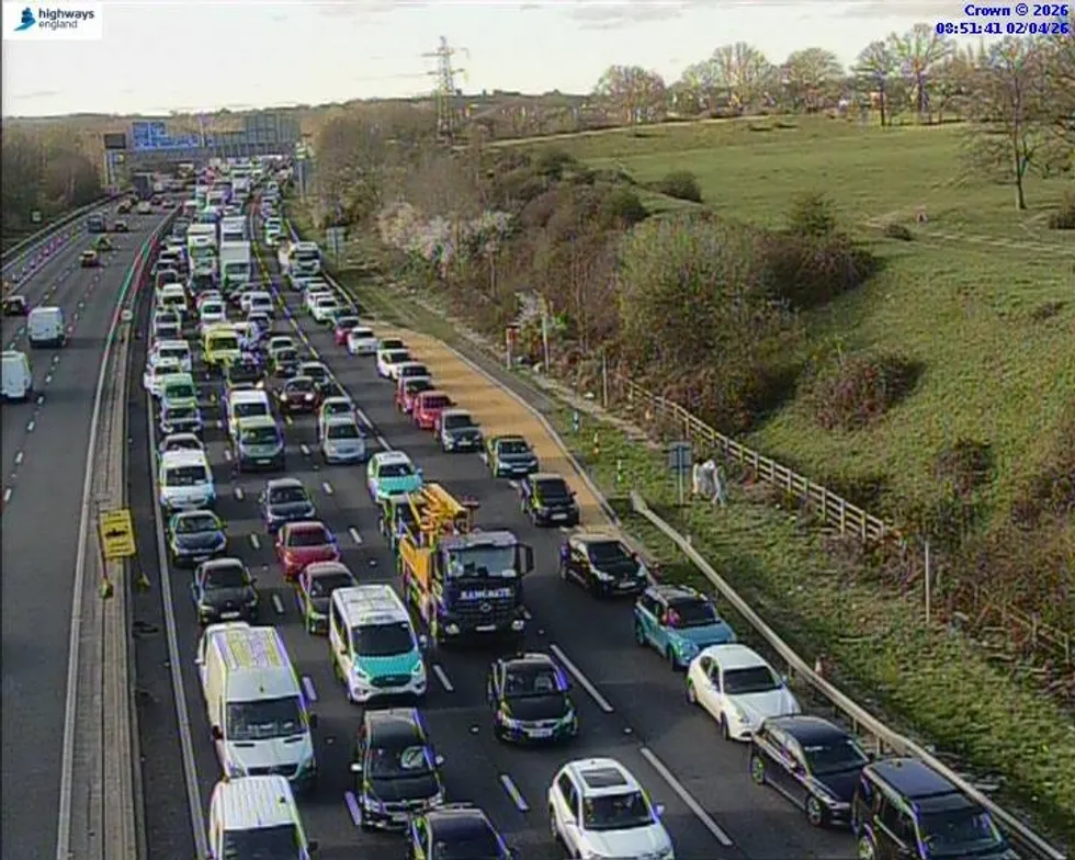 National Highways has reported five miles of congestion on the approach to J10