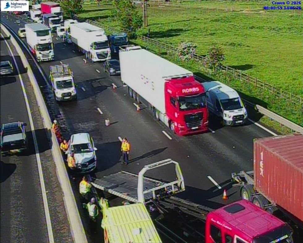 National Highways has warned of long delays following an accident on the M6