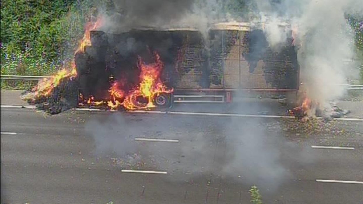 National Highways photographed the blaze