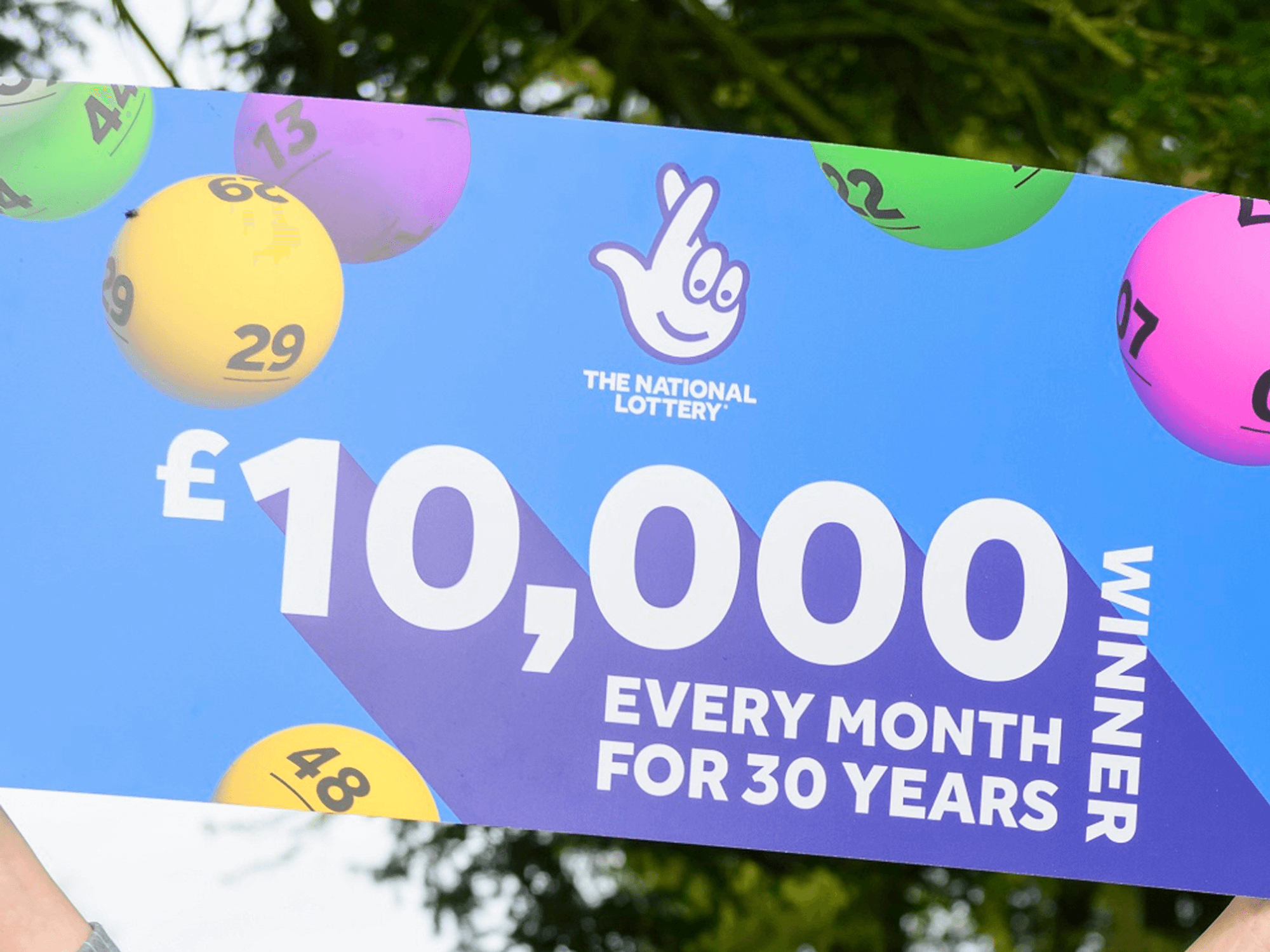 National Lottery Set For Life placard