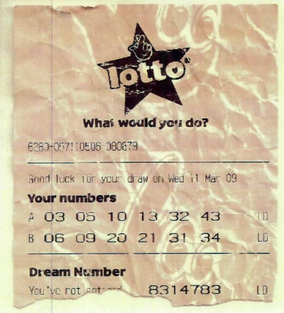 National Lottery ticket