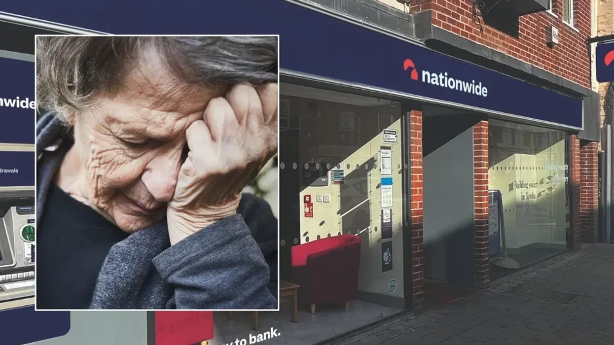 Nationwide and upset woman