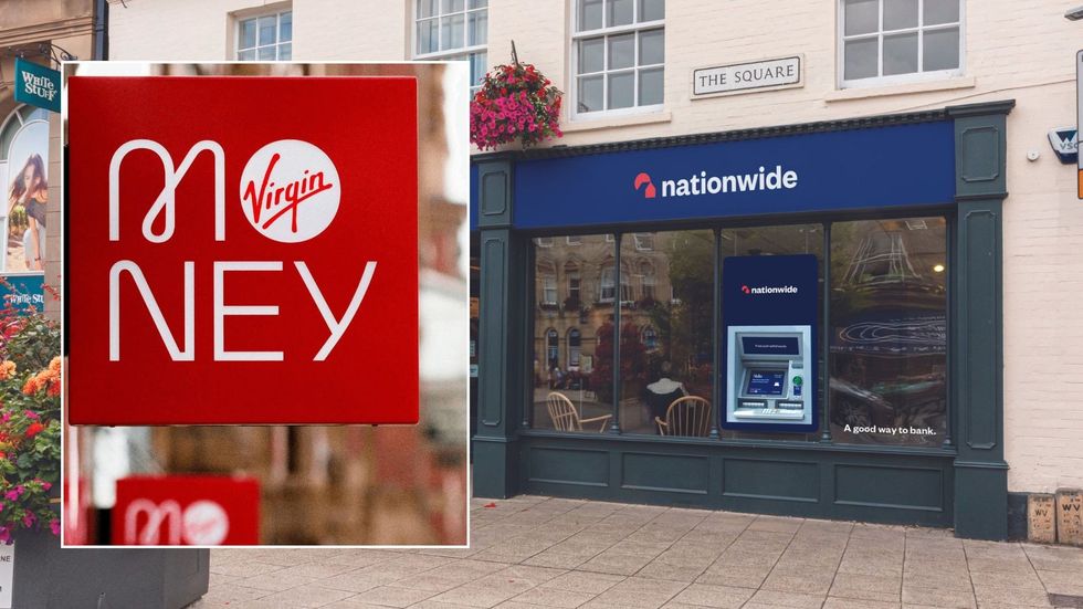 Nationwide and Virgin Money branch signs