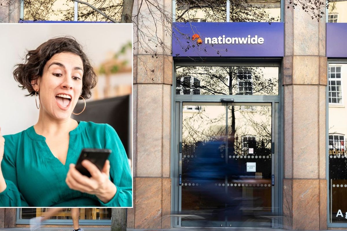 Nationwide branch and happy woman