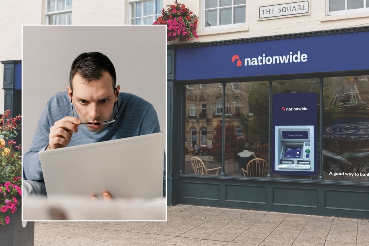 Nationwide branch and man looking at form