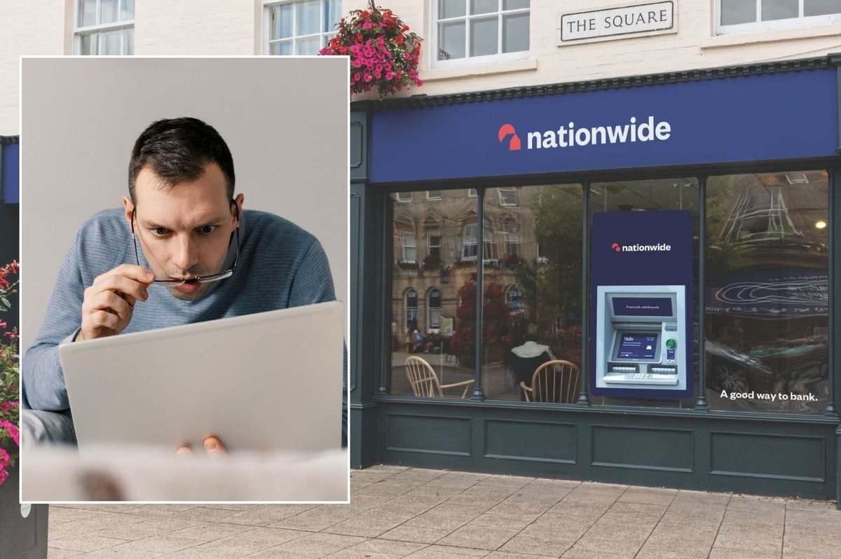 Nationwide branch and man looking at form