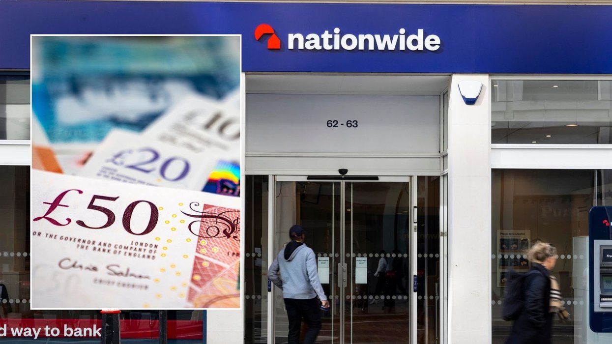 Nationwide branch and pound notes