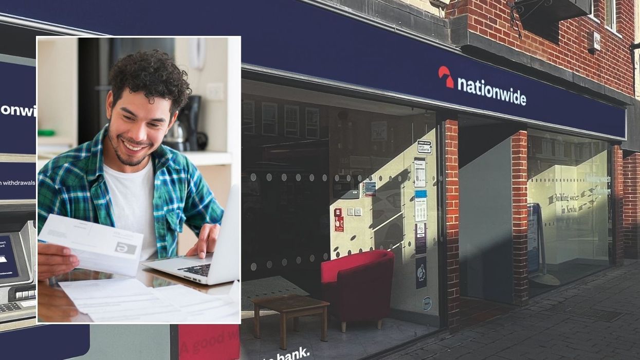 Nationwide Building Society and man receiving a letter