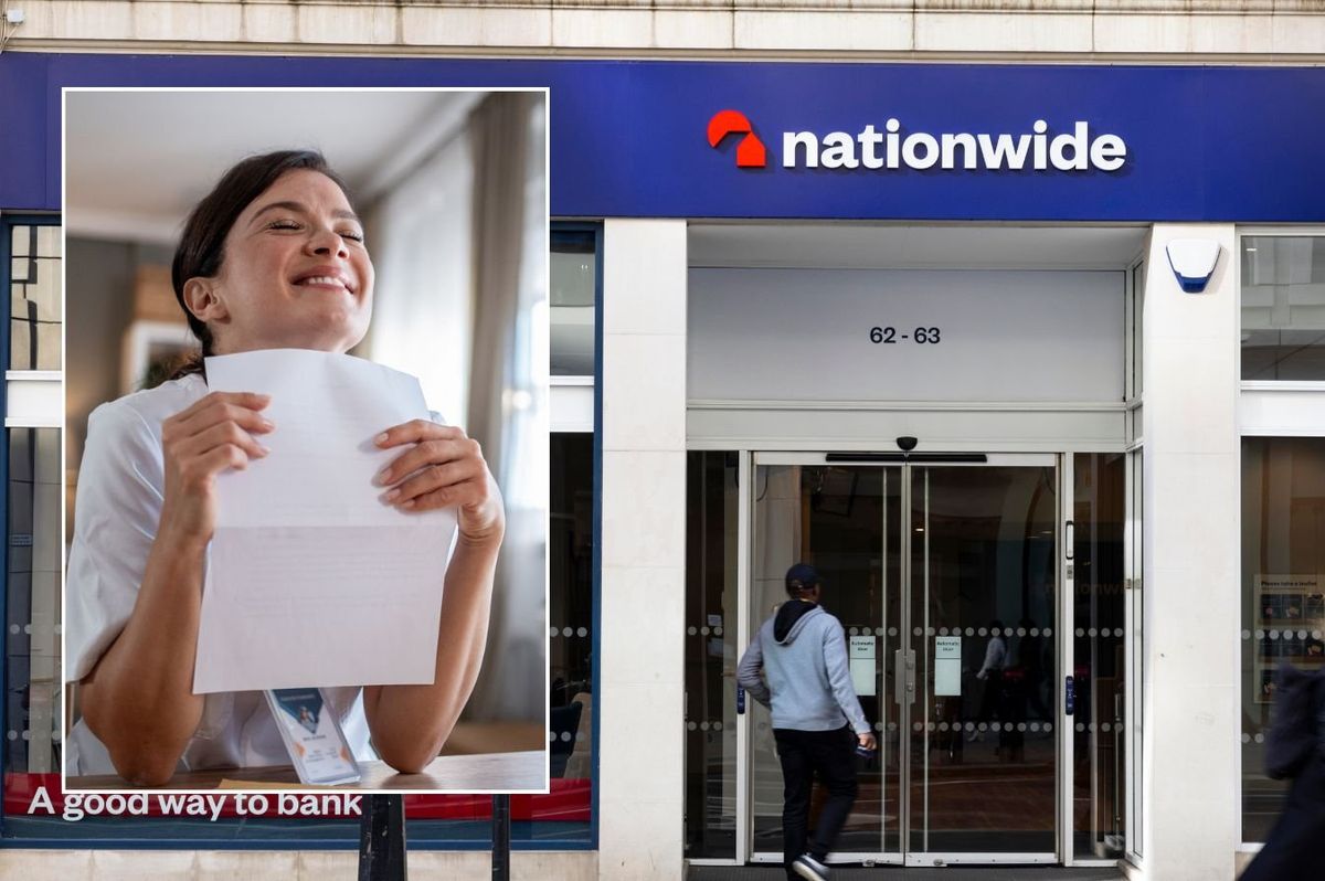 Nationwide Building Society and woman holding letter