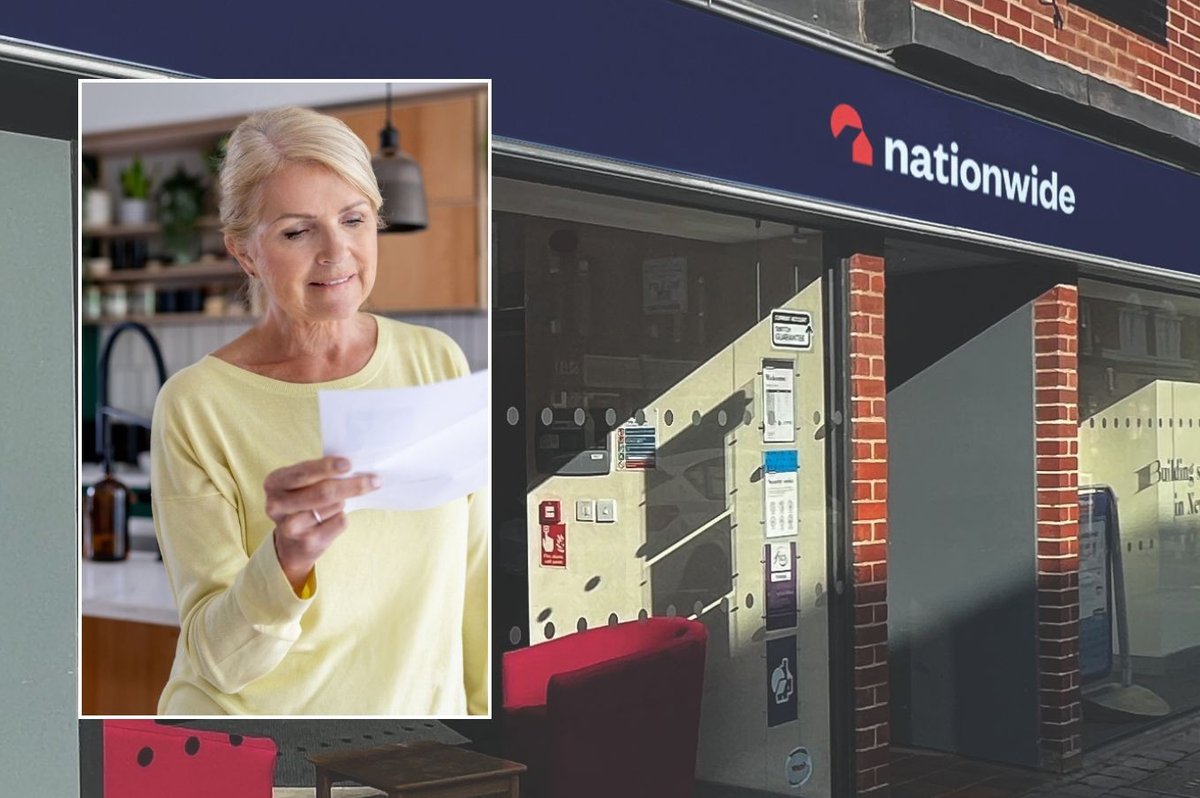 Nationwide Building Society and woman on letter