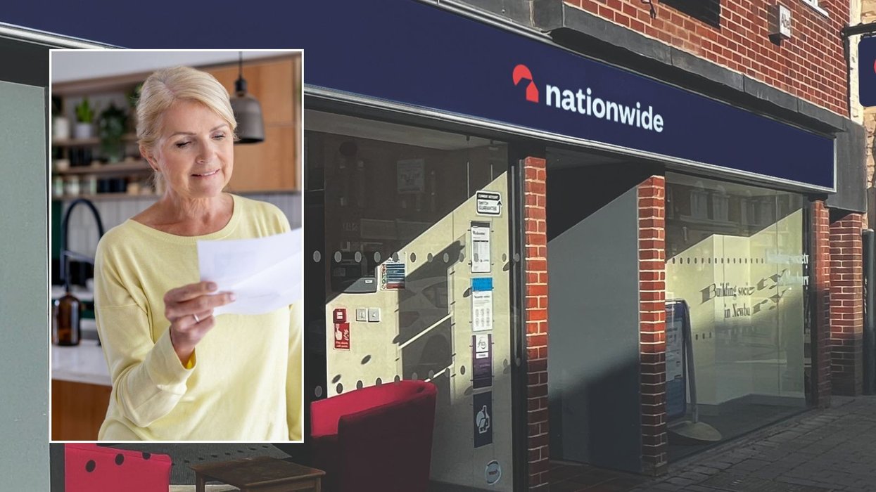Nationwide Building Society and woman on letter