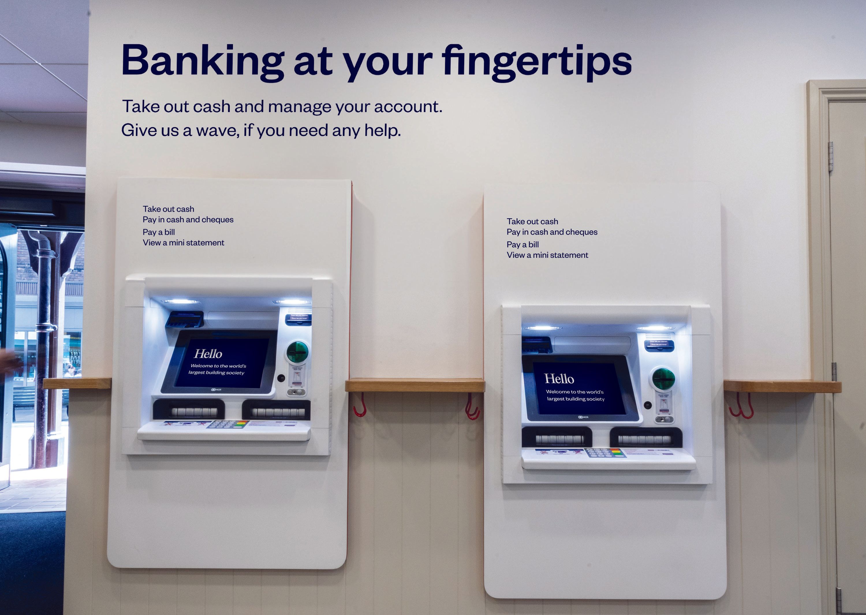 Nationwide Building Society ATM inside branch