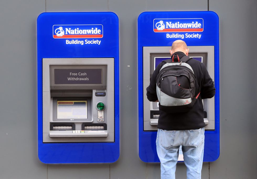 Nationwide Building Society ATM outside bank branch