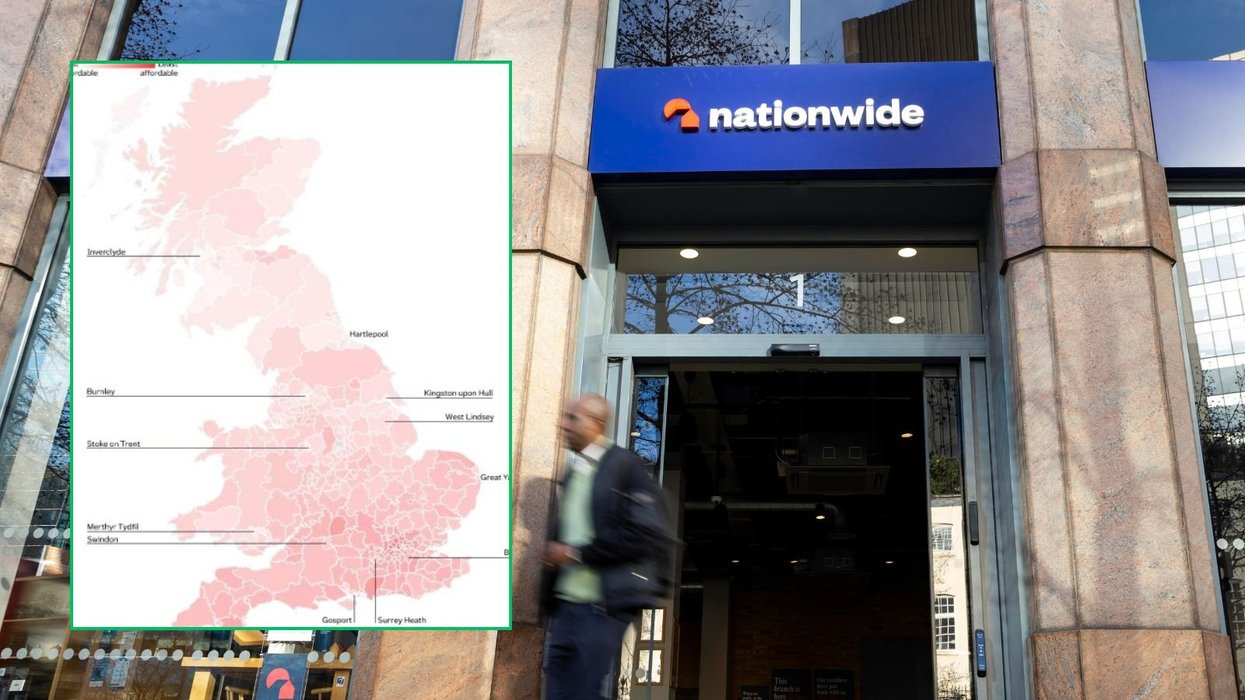 Nationwide Building Society branch and map of UK