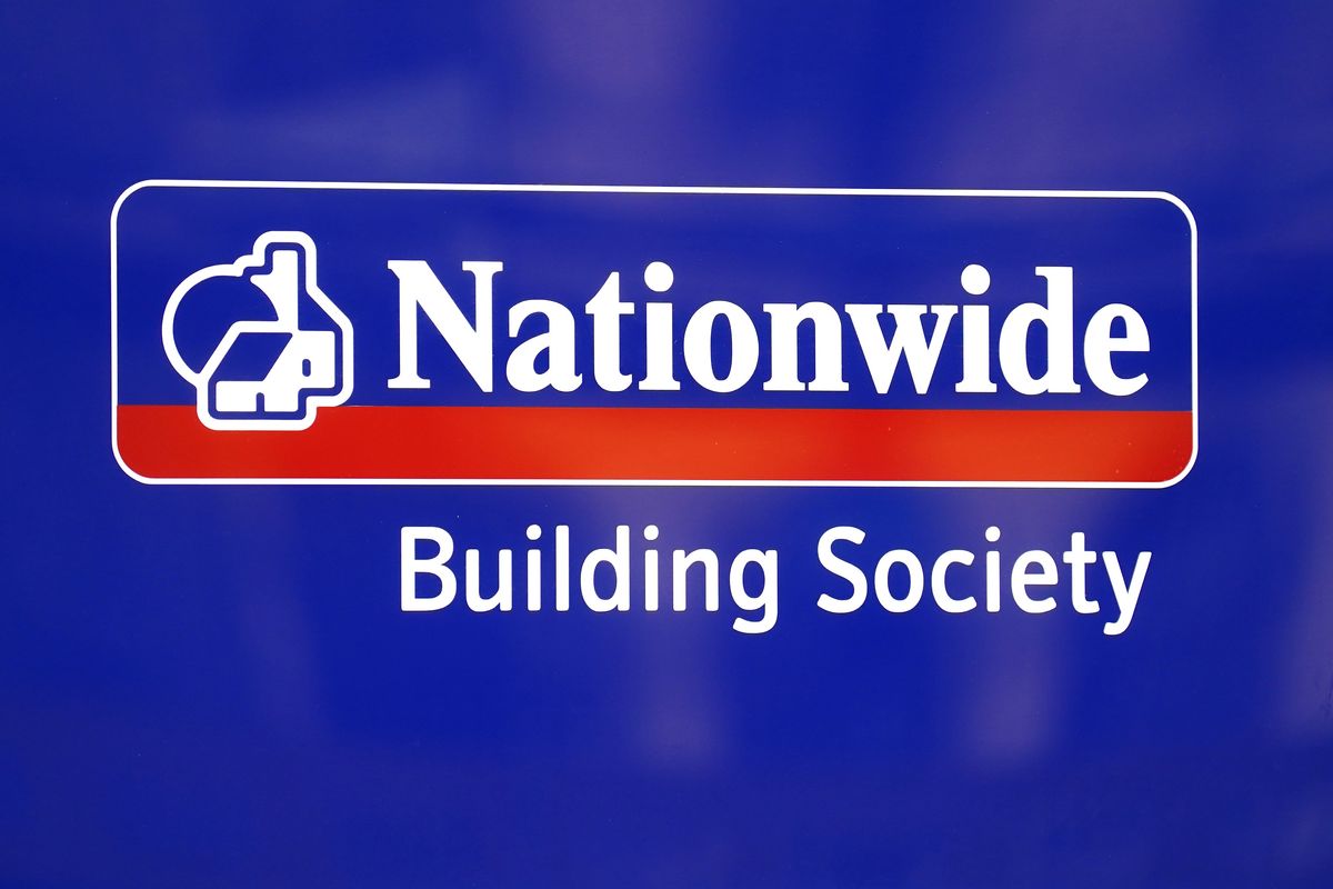 Nationwide Building Society logo outside branch ATM