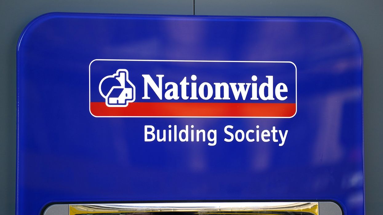 Nationwide Building Society logo outside branch ATM