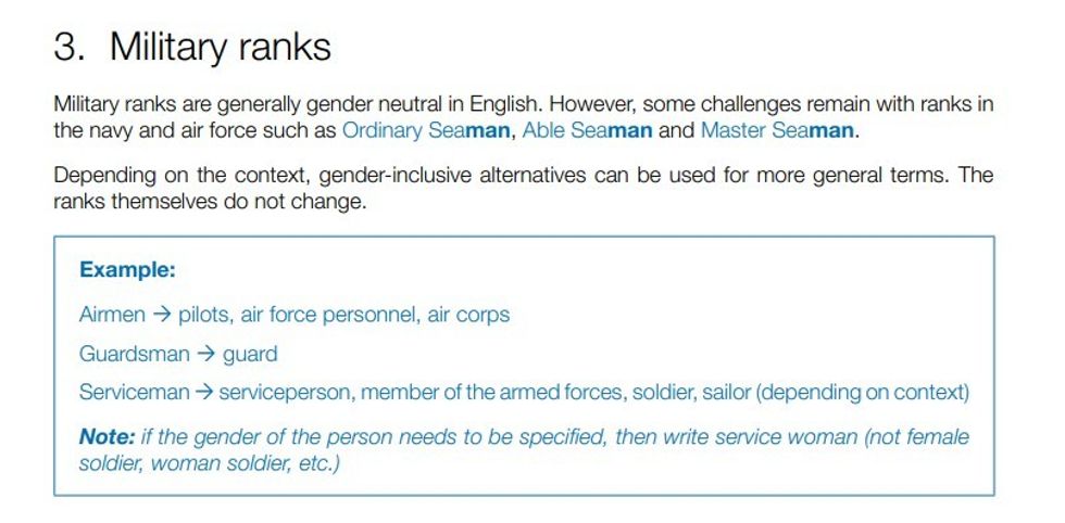 Nato's gender-inclusive language manual