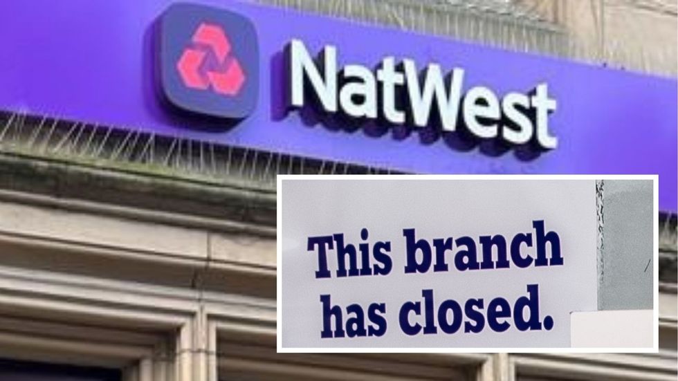 NatWest Bakewell bank branch sign and branch has closed sign