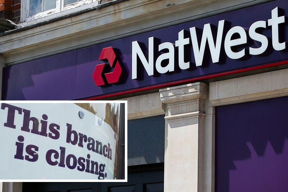 NatWest bank branch and branch is closing sign