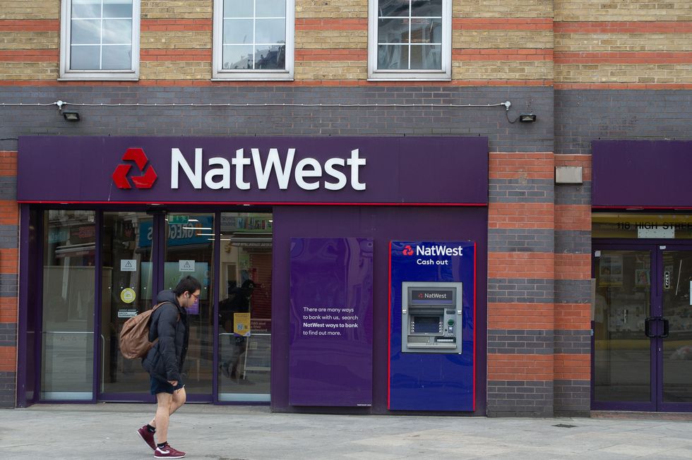 NatWest bank branch with ATM outside
