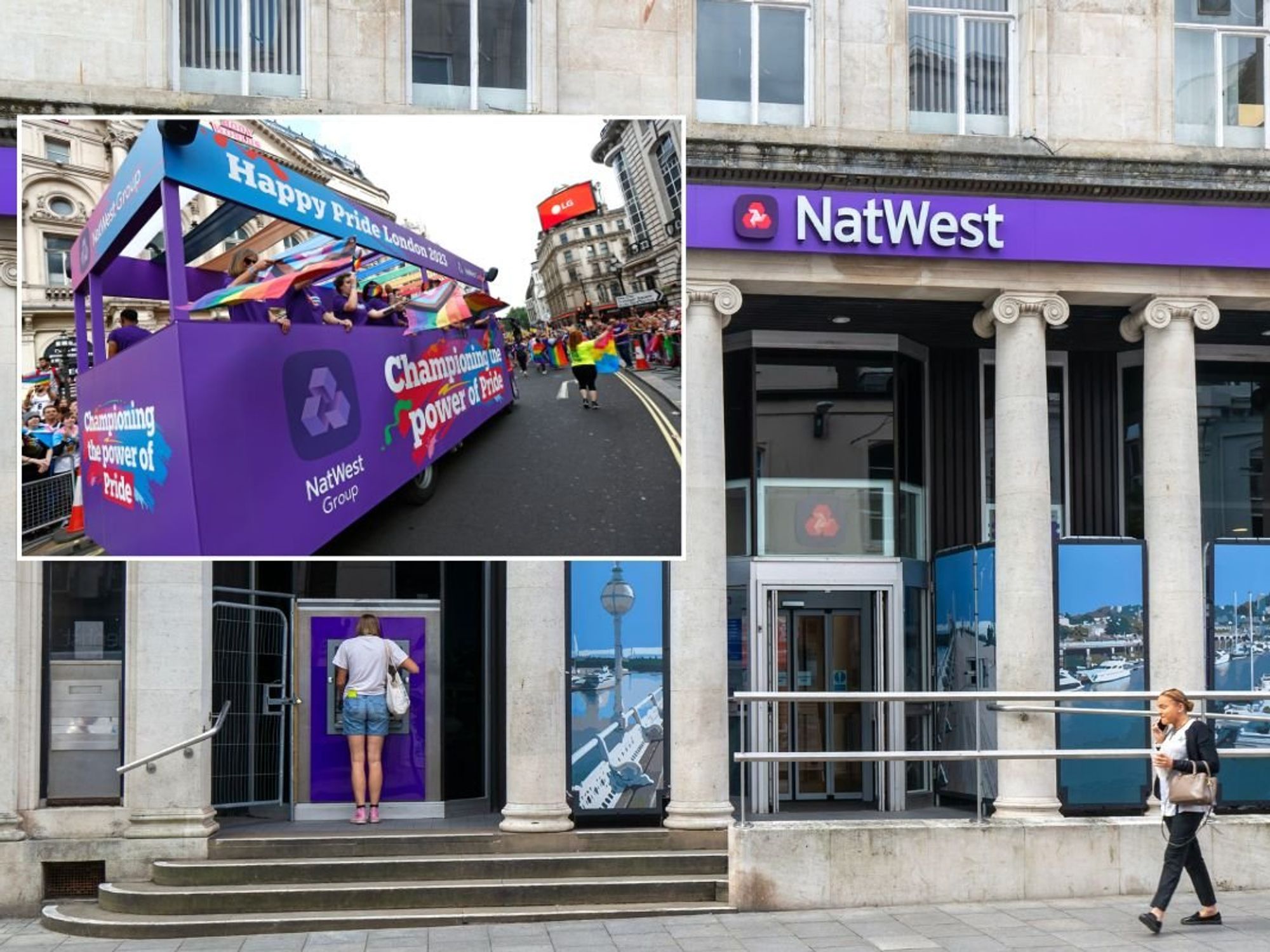 Natwest bank pride float / Natwest branch