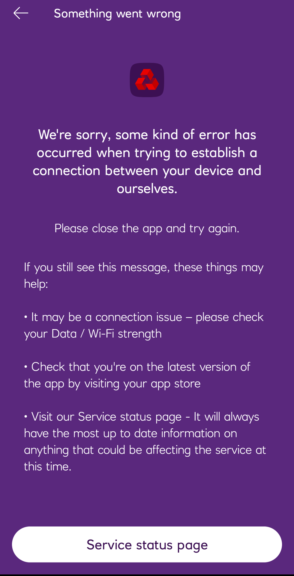 NatWest banking app message