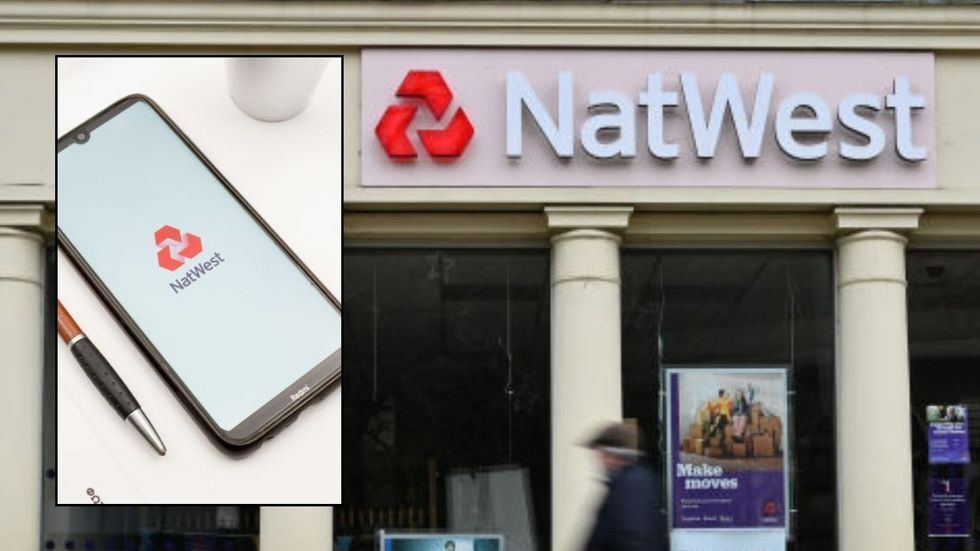 NatWest branch and the bank's online banking app