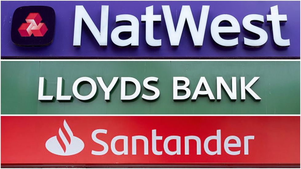 Natwest, Lloyds and Santander bank branches