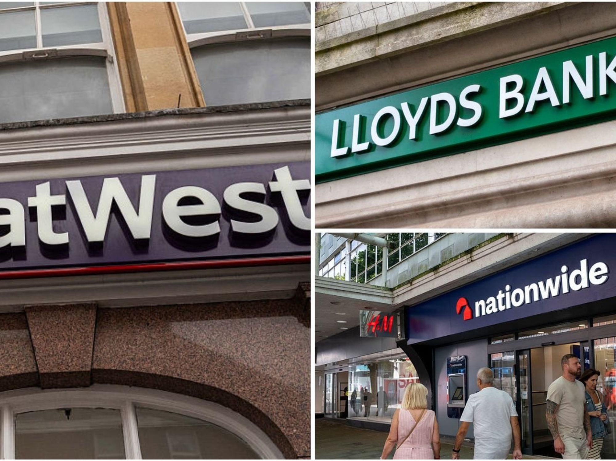 NatWest, Lloyds Bank and Nationwide BS branches