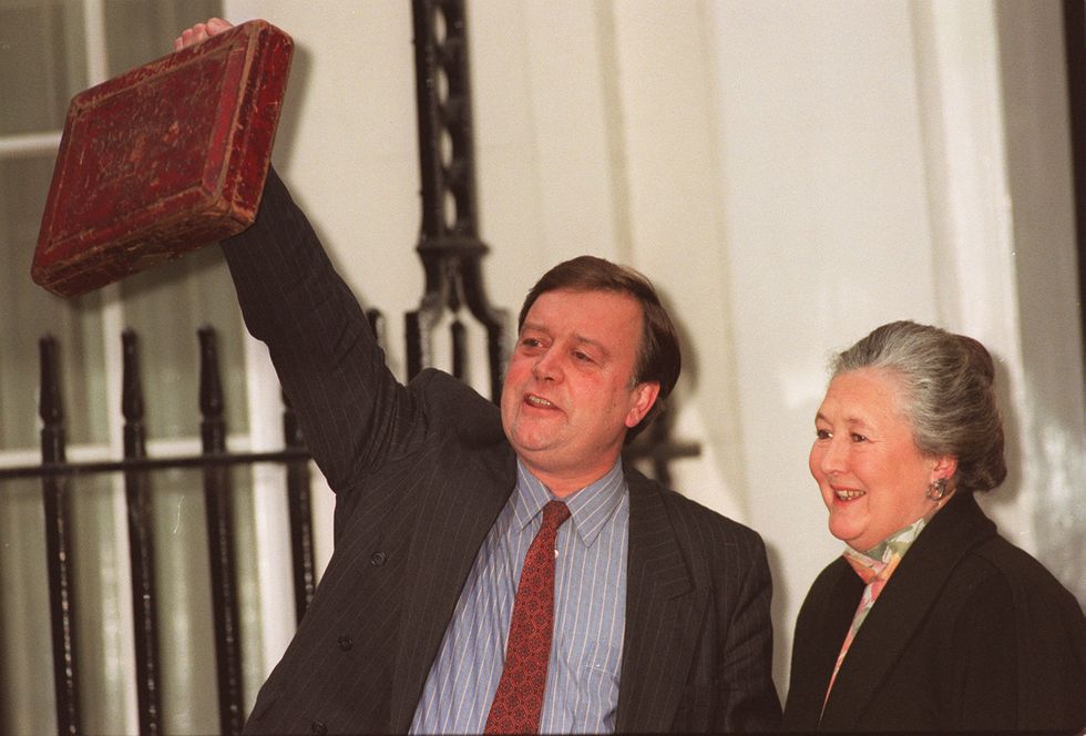 NB 1994 LIBRARY FILE PICTURE This photograph of Chancellor of the Exchequer Kenneth Clarke and his wife, Gillian, pictured before he delivered his Budget Speech last year, is transmitted at the request of subscribers. NB 1994 LIBRARY FILE PICTURE