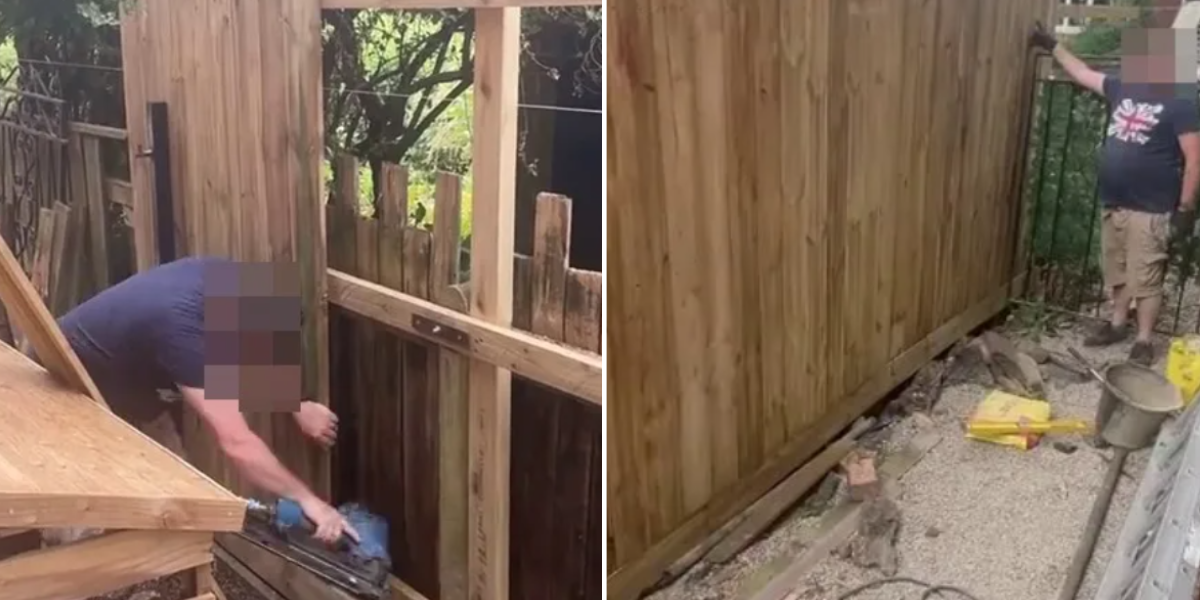 NextImg:Neighbours take matters into their own hands after a 'hazardous' fence was built on their property
