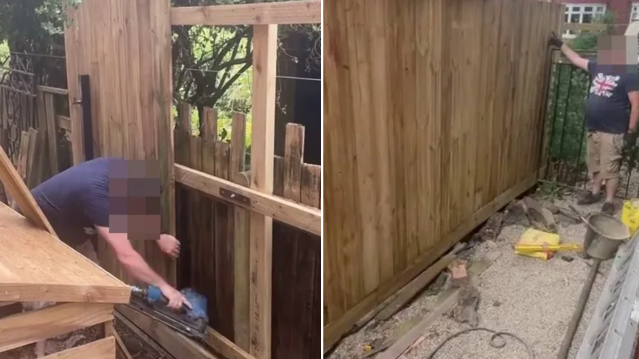 Neighbours take matters into their own hands after a 'hazardous' fence was built on their property