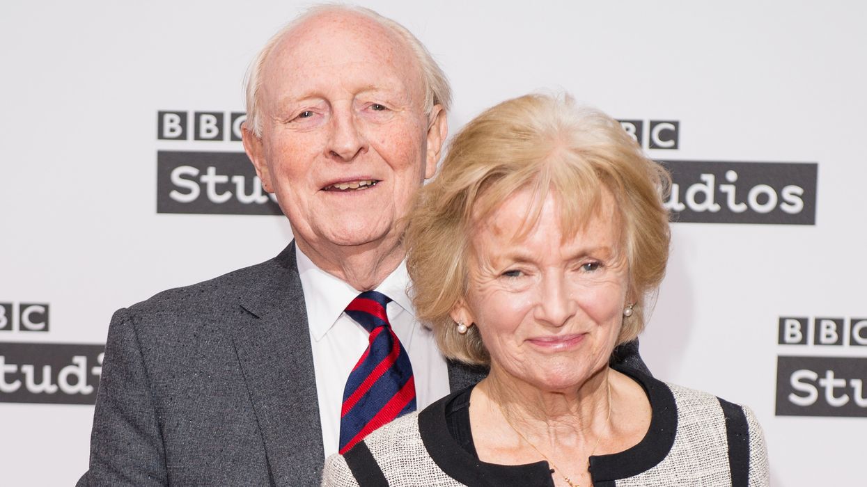 Neil Kinnock and Glenys Kinnock attend the Ronnie Barker comedy lecture with Ben Elton at BBC Broadcasting House