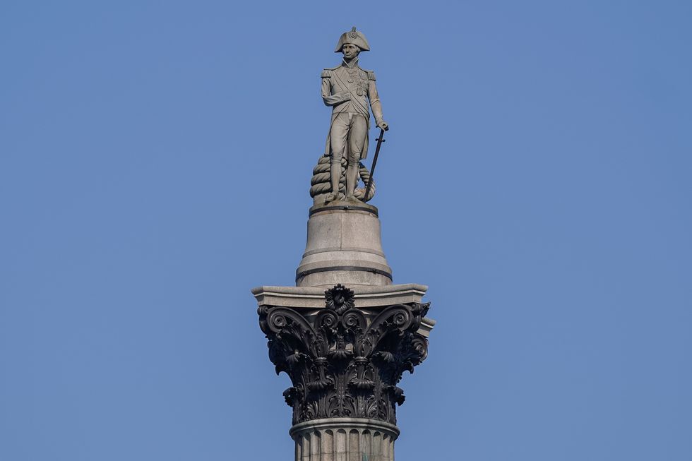 Nelson's Column in Trafalgar Square, London, as lockdown remains in place across the UK to help curb the spread of the coronavirus.