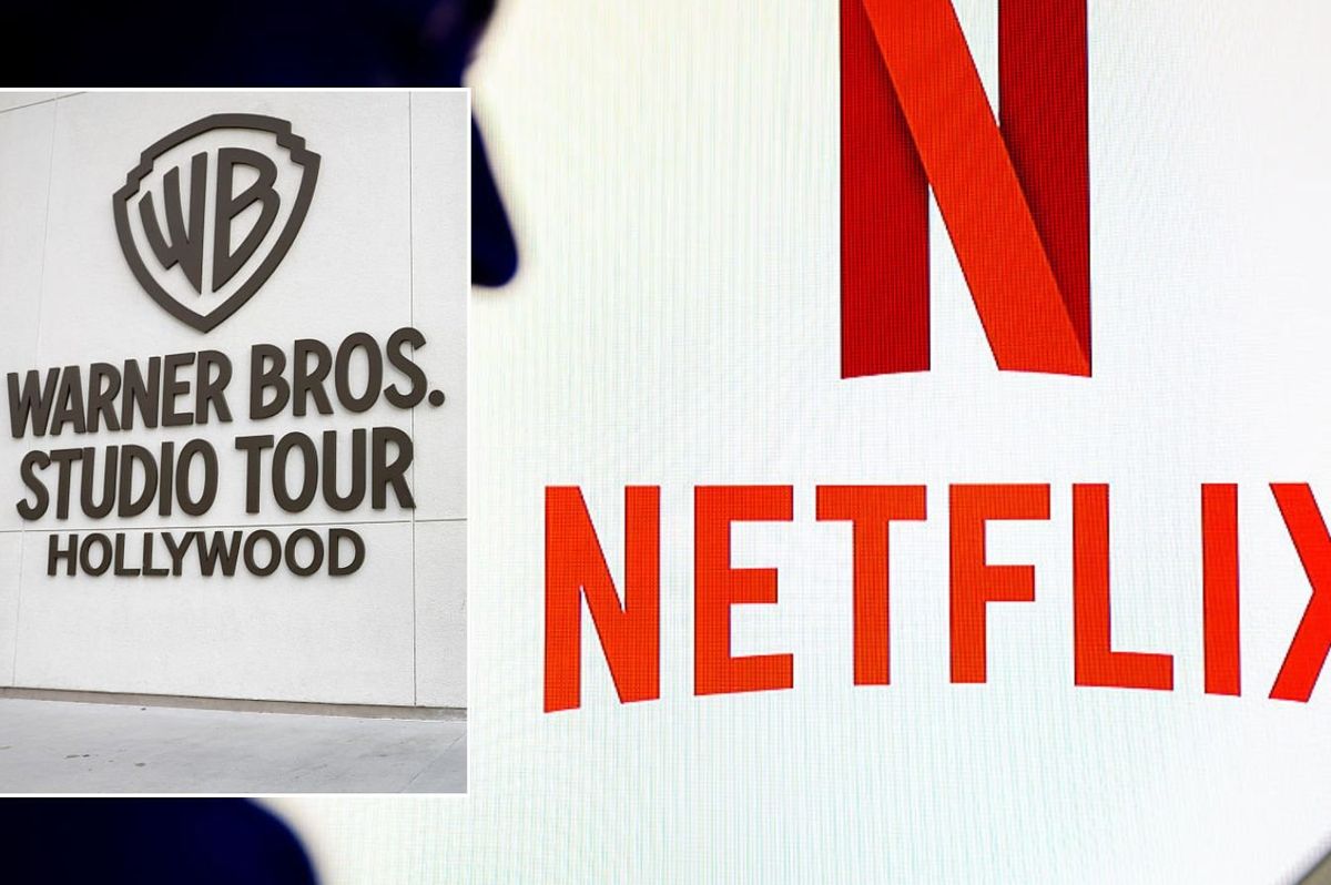 Netflix logo and Warner Bros logo