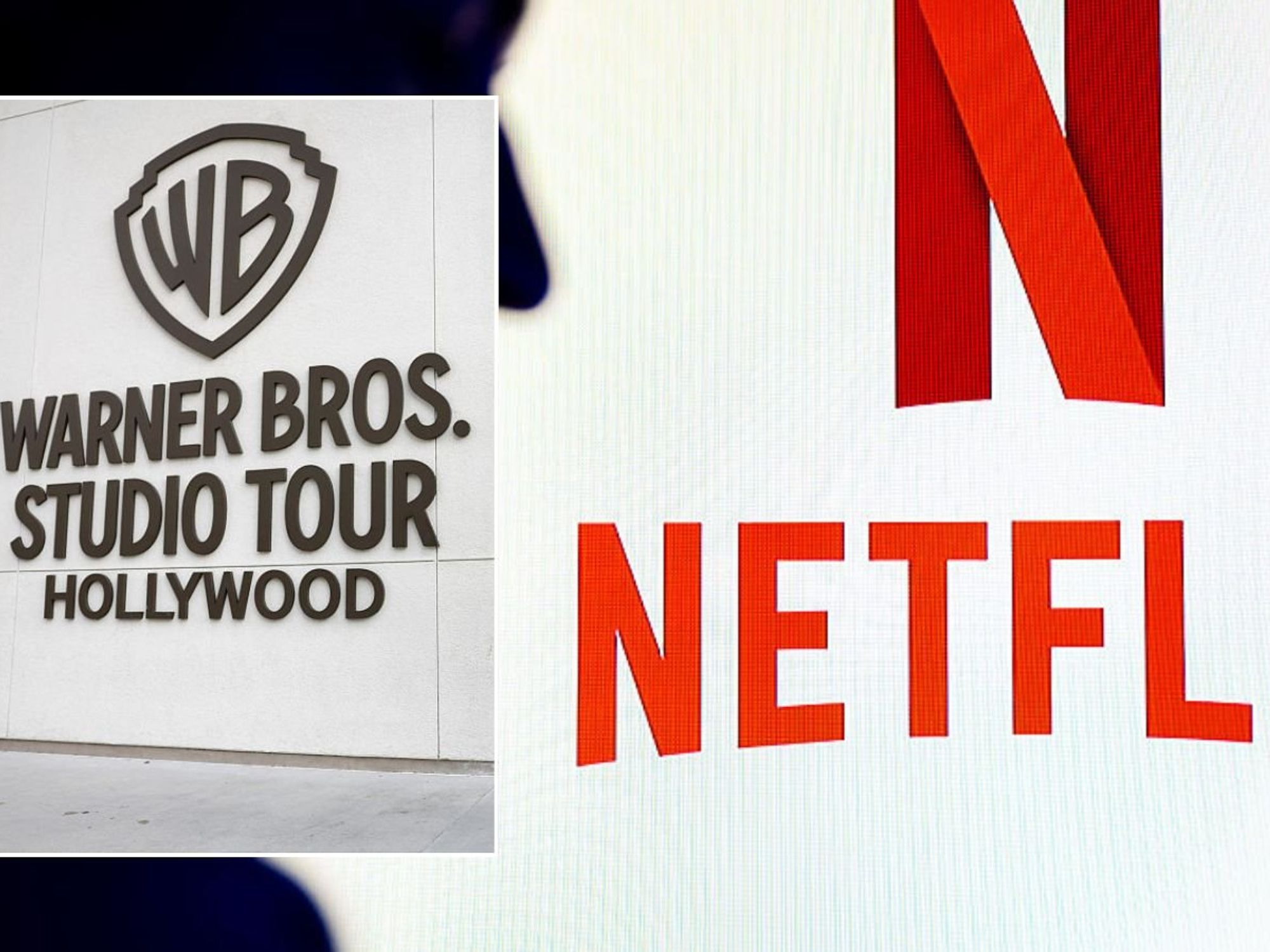 Netflix logo and Warner Bros logo