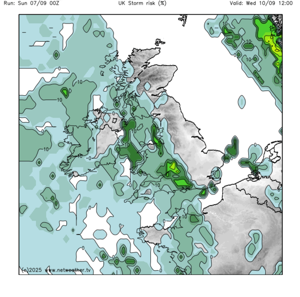 NetWeather is also warning that Britain's storm risk is increasing