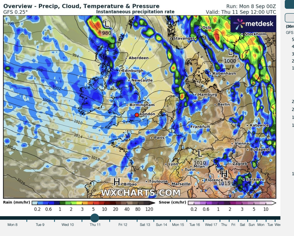 Netweather is forecasting a weekend washout