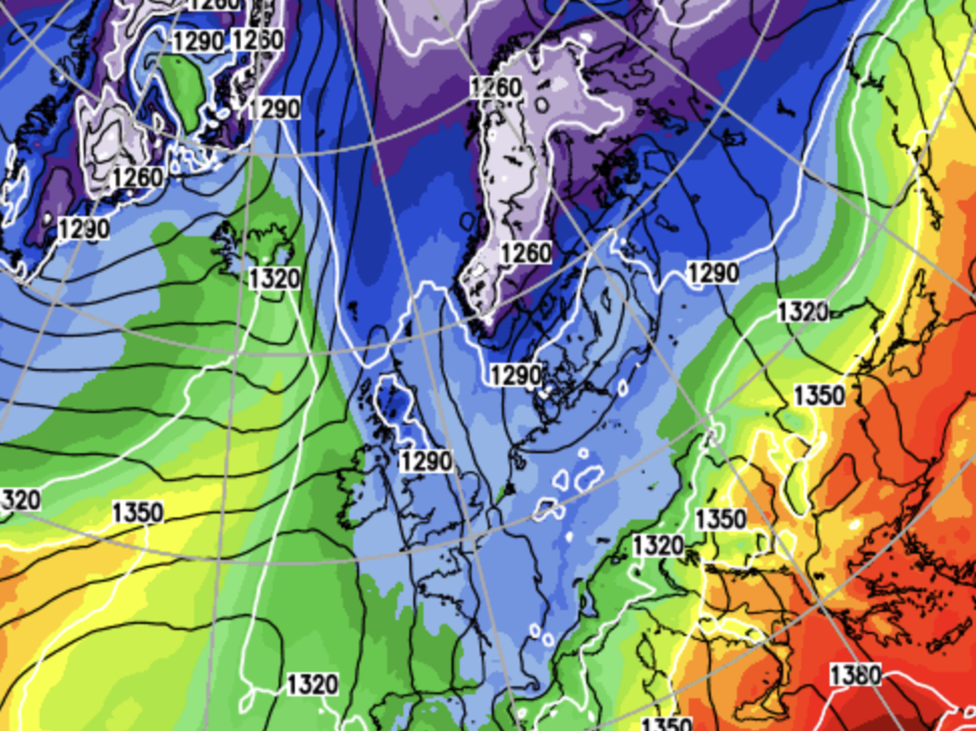 Netweather map shows Arctic winds plunging over Britain