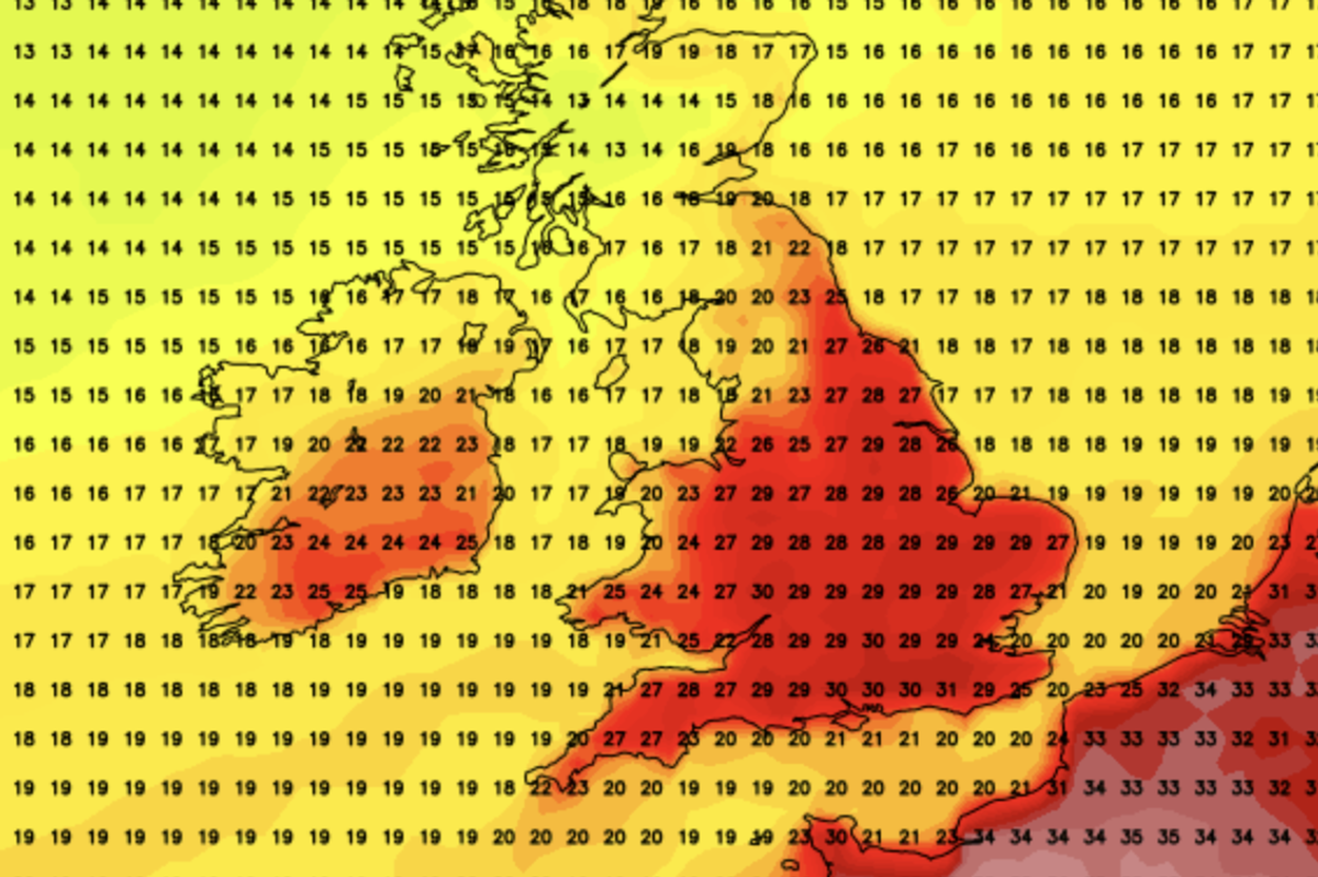 Netweather map shows temperatures could hit 30C in just days